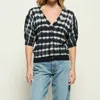 Nation Ltd Sunna V-neck Cardigan In Tie Dye Stripe In Multi