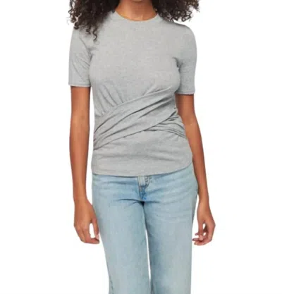 Nation Ltd Talia Wrap Tee Shirt In Heather Grey
