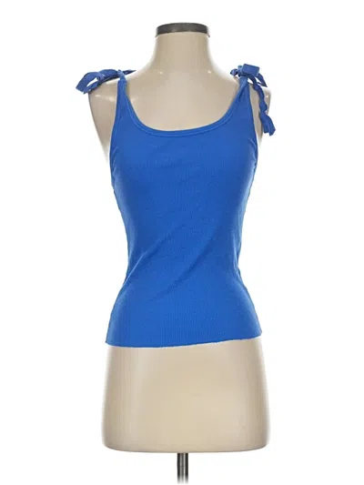 Pre-owned Nation Ltd Tank Top Blue Halter Neckline Tops