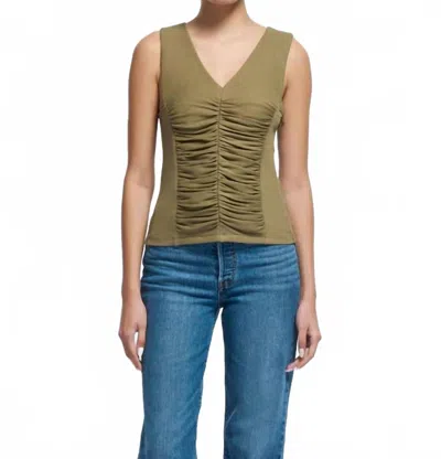 NATION LTD TARA V-NECK TANK TOP IN CAPERS GREEN