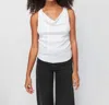 Nation Ltd Tarin Racerback Cowl Tank Top In White In White