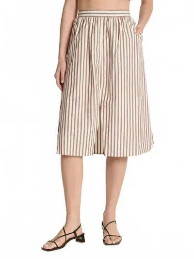 Nation Ltd Tatiana Midi Skirt In Sable Stripe In Neutral