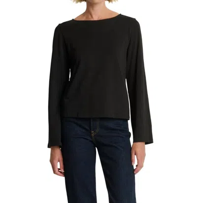 Nation Ltd Tavin Tie Back Long Sleeve Top In Jet Black