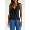 Nation Ltd Terri Tie Front Cotton Tank In Black