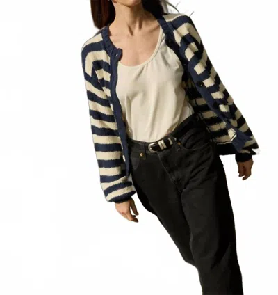 Nation Ltd Tessa Cardigan In Marine Stripe In Black
