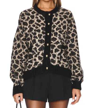 Nation Ltd Tessa Jacquard Cardigan In Animal In Animal Print