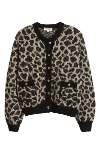 Nation Ltd Tessa Leopard Spot Jacquard Alpaca Blend Cardigan In Animal Jacquard