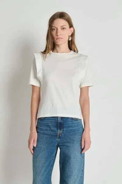 Nation Ltd Thea Sleeve Inset Top In Procelain In White