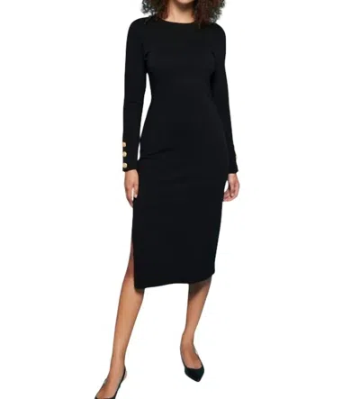 Nation Ltd Theo Contrast Midi Dress In Black