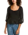 Nation Ltd Tiana Combo Peplum Top In Black
