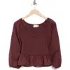 Nation Ltd Tiana Mixed Media Crop Top In Garnet