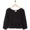 Nation Ltd Tiana Combo Peplum Top In Jet Black