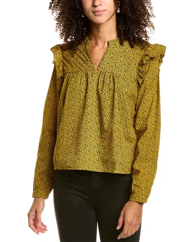 Nation Ltd Tilly A-line Ruffle Blouse In Yellow