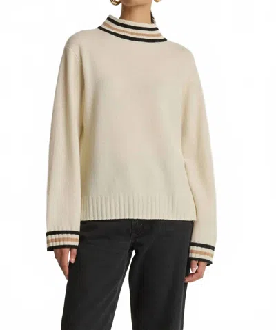 Nation Ltd Tommie Mock Neck Sweater In Snowflake In Beige