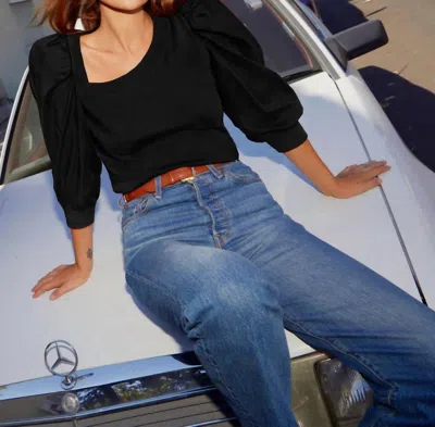 Nation Ltd Tori Asymmetric Combo Top In Jet Black