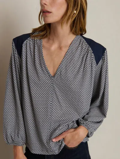 Nation Ltd Twyla Long Sleeve Blouse In Tossed Geo In Multi