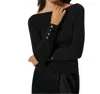 Nation Ltd Val Off The Shoulder Top In Jet Black In Black