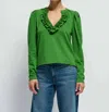 Nation Ltd Valita Ruffle Top In Green