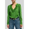Nation Ltd Valita Ruffle Top In Salon Green