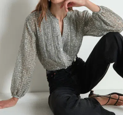 Nation Ltd Vella Pintucked Top In Silver