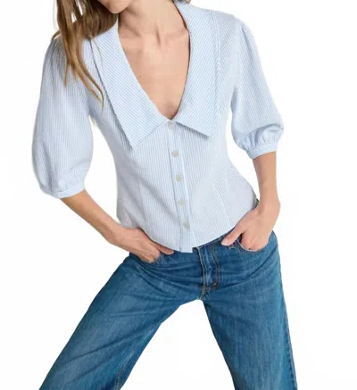 Nation Ltd Veronique Blouse In Mini Stripe In Multi