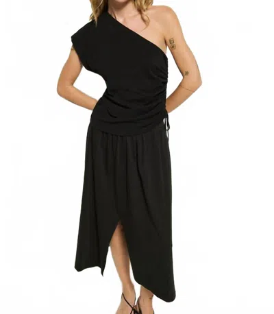 Nation Ltd Vida Midi Skirt In Jet Black