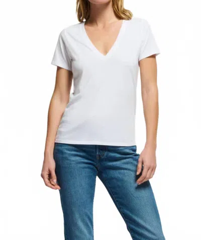 Nation Ltd Women's Blair Slim V Neck Top In White