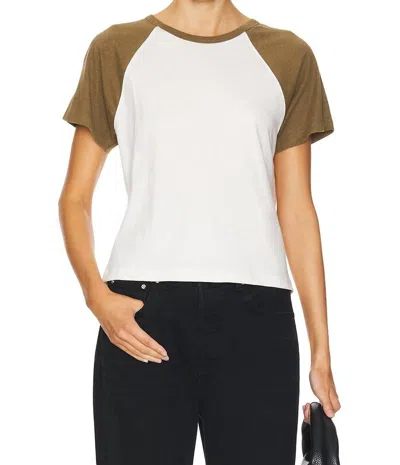 Nation Ltd Bobbie Baseball Tee In Capers In White