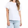 Nation Ltd Women's Camille Ruffle Sleeve Top In Optic White In White
