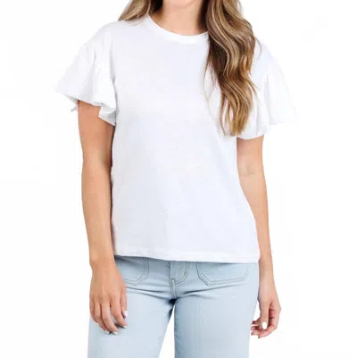 Nation Ltd Women's Camille Ruffle Sleeve Top In Optic White