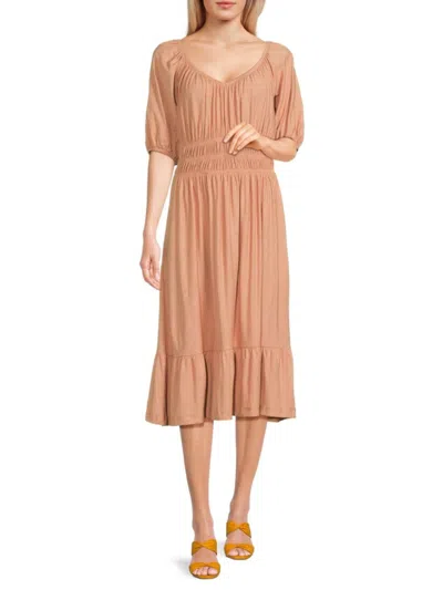 Nation Ltd Women's Fabia Gathered Midi Dress In Bisou