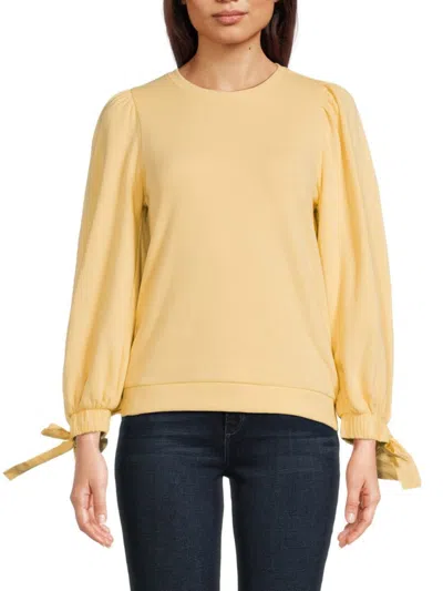 Nation Ltd Women's Isabella Tie Cuff Sweatshirt In Yellow