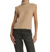 Nation Ltd Women's Isha Turtleneck Tank Top In Shiny Moonbeam In Brown
