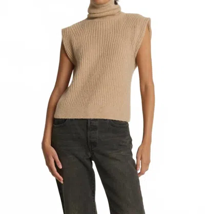 Nation Ltd Women's Isha Turtleneck Tank Top In Shiny Moonbeam In Brown