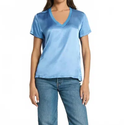 Nation Ltd Women's June Satin Top In Harbor Blue In Multi