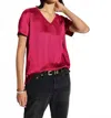 Nation Ltd Women's June Satin Top In Raspberry Jam In Pink