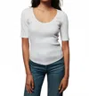 Nation Ltd Women's Lark Deep Scoop Top In White In Red