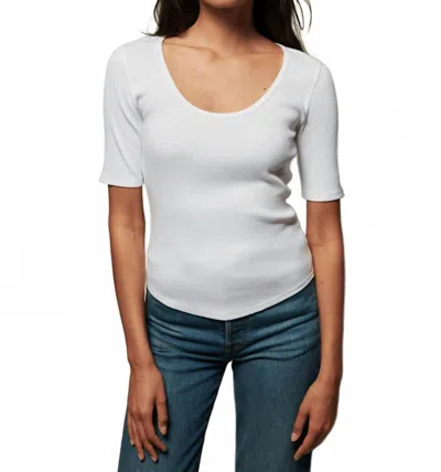 Nation Ltd Women's Lark Deep Scoop Top In White In Red