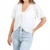 Nation Ltd Women's Rosalyn Tie Front Top In White In Multi