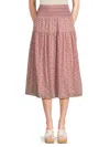 Nation Ltd Women's Yumi Micro Floral Midi A Line Skirt In Pink Bloom