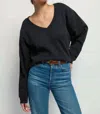 Nation Ltd Wyatt Oversize V-neck Sweatshirt In Black In Black