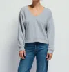 Nation Ltd Wyatt Oversize V-neck Sweatshirt In Heather Grey In Gray
