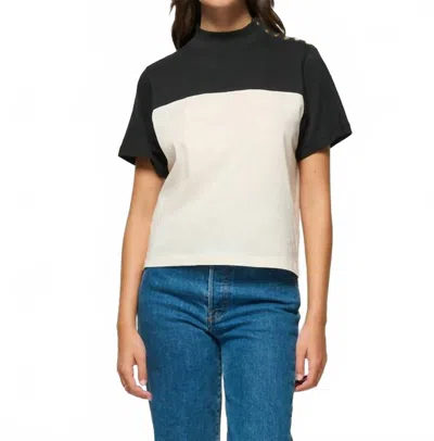 Nation Ltd Yvette Mock Neck Tee In Topa Color Block In Black