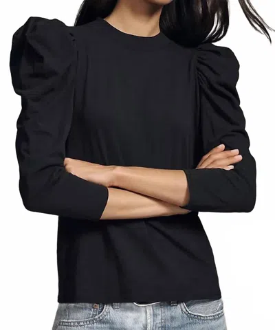 Nation Ltd Zeta Snap Back Mock Neck Tee In Jet Black In Multi