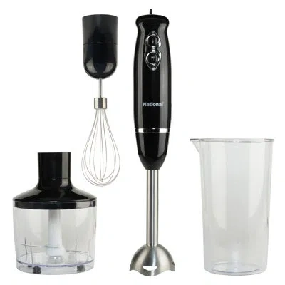 National ® 500-watt Multi-purpose 4-in-1 Immersion Blender With Attachments, Black