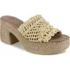National Comfort Callela Platform Slide Sandal In Natural Fabric