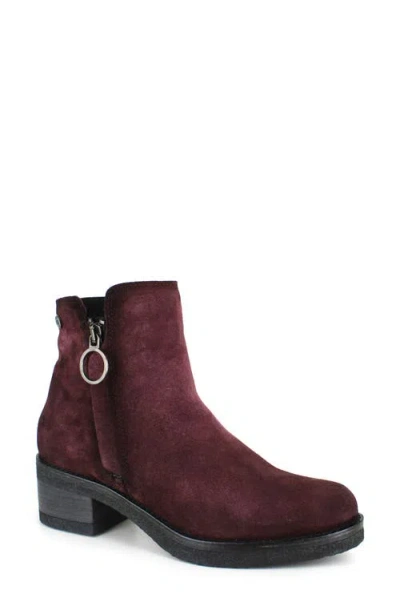 National Comfort Carinna Bootie In Dark Red Suede