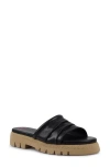 National Comfort Ferna Platform Slide Sandal In Black Leather
