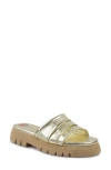 National Comfort Ferna Platform Slide Sandal In Gold Leather