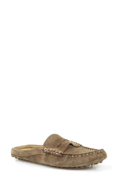 National Comfort Hawlie Flat Leather Mule In Green